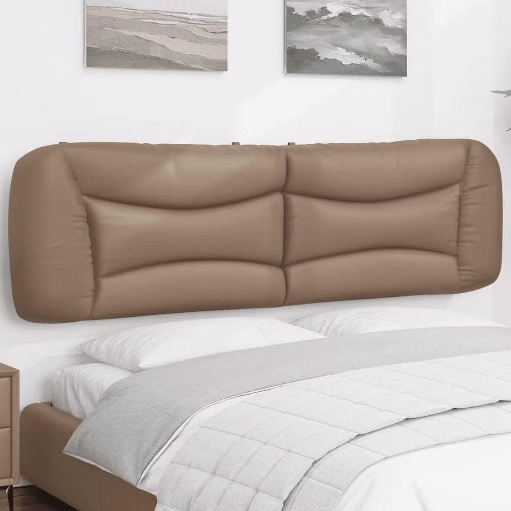 Testiera per letto imbottita vidaXL Hvar in similpelle beige, L: 190 cm, H: 48 cm, P: 15 cm