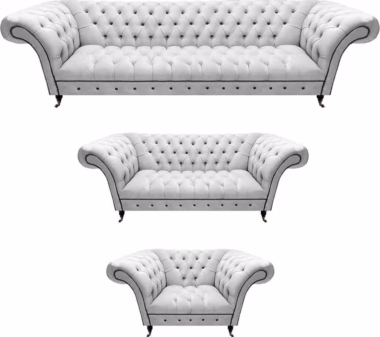 Design Möbel Sofa Komplett 3tlg Modern Polstersofa Sofagarnitur Chesterfield