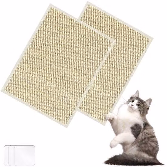 Tappetino per unghie dei gatti, confezione da 2, sisal, autoadesivo, 30x40 cm
