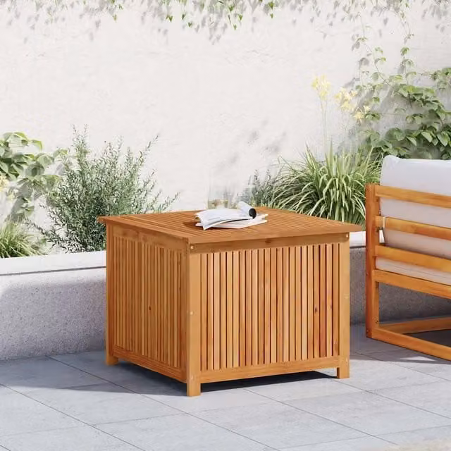 Contenitore da giardino vidaXL in legno di acacia oliato, marrone, L 75 cm x P 75 cm x H 58 cm