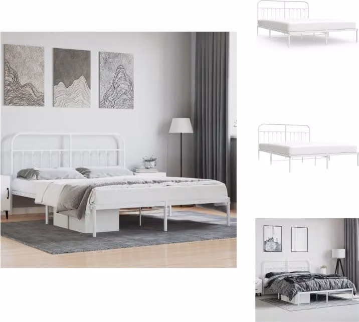 vidaXL Giroletto con testata in metallo bianco 183x213 cm - Letti & reti