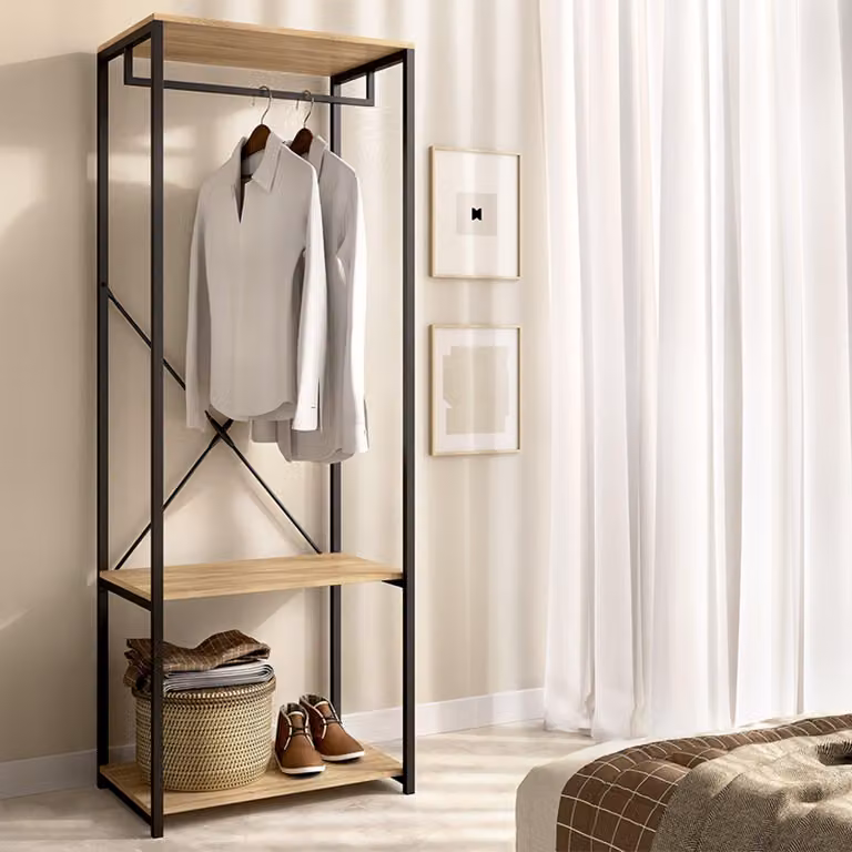 Cedar - Guardaroba Grande, 40x167h cm Marrone Rovere, 2 Ripiani
