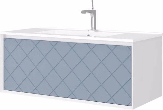 Mobile da Bagno Sospeso 100 cm Moderno Blu con Cassettone Composizione SaviniDue