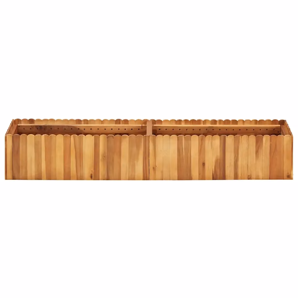 Letto rialzato da giardino in legno di acacia massello marrone con finitura oliata L: 150 cm, P: 30 cm, H: 25 cm – 2