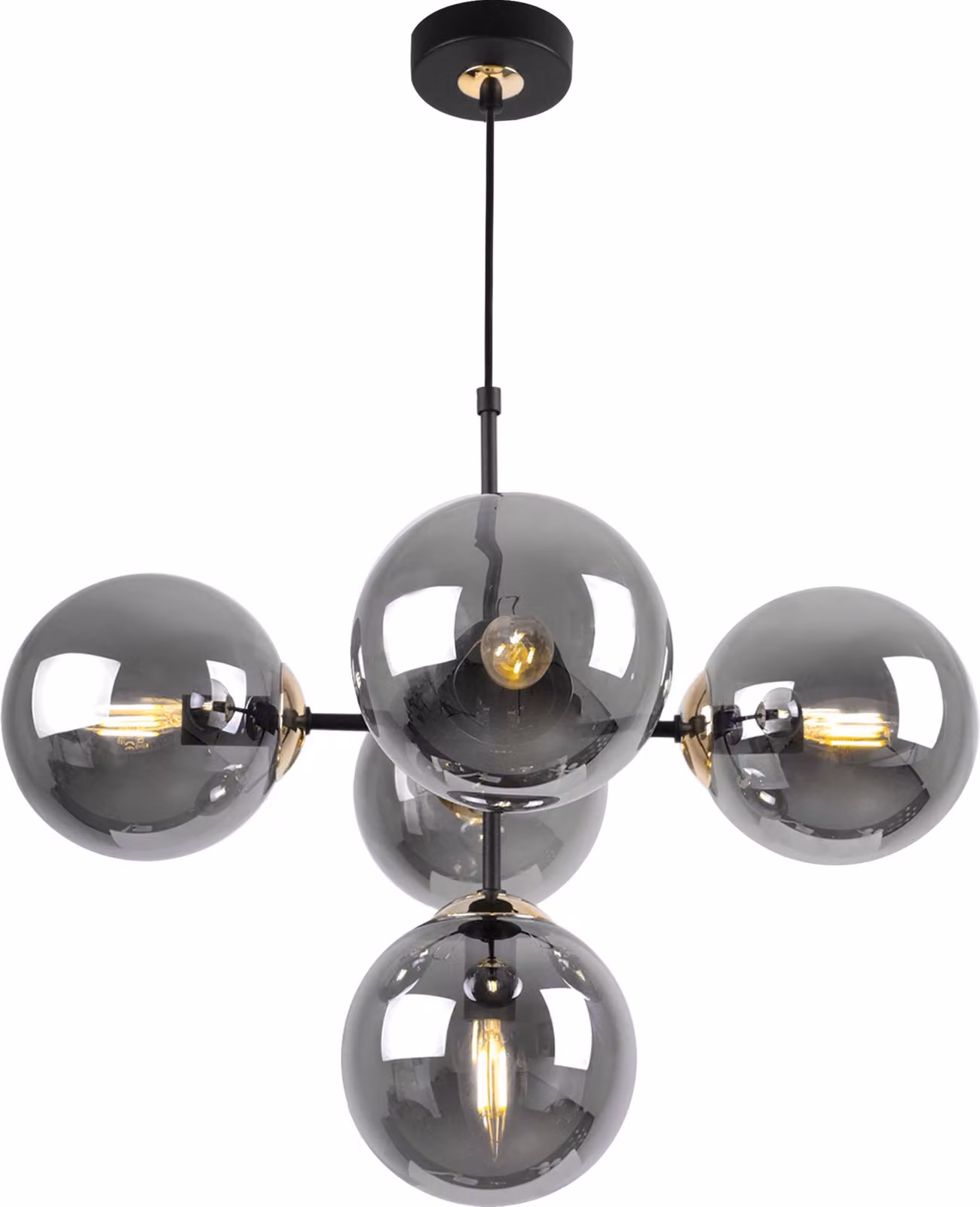 Plafoniera Lampadario Loft Glamour Nero