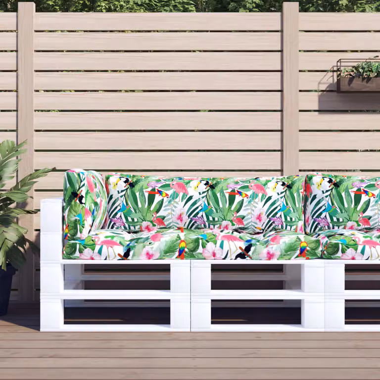 Set di 3 cuscini per pallet vidaXL multicolore in tessuto Oxford impermeabile e traspirante