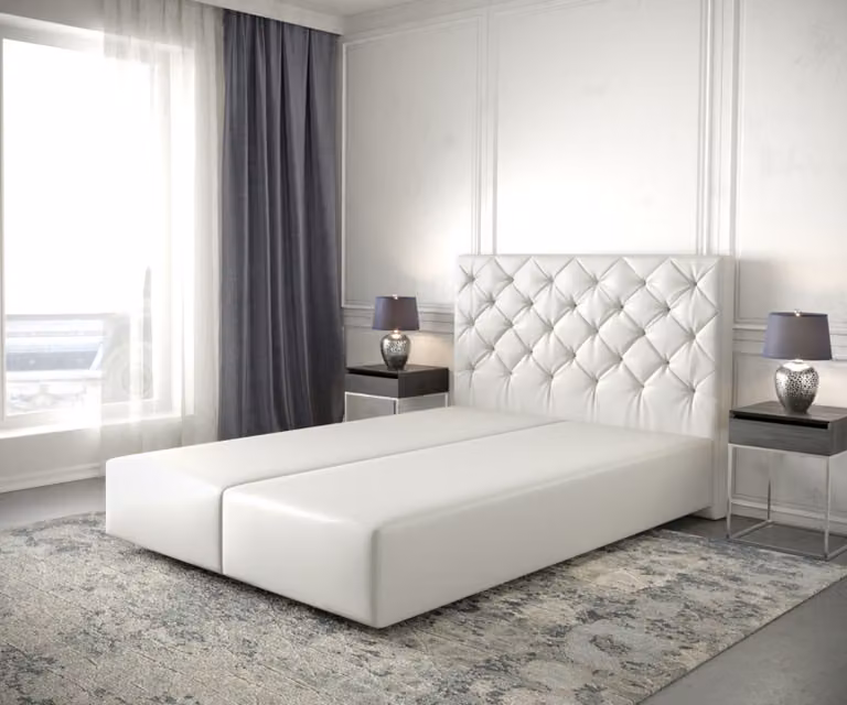 DELIFE Struttura boxspring Dream-Great 160x200 cm in Pelle finta bianco