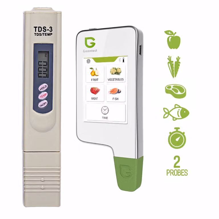 Kit di test digitali Greentest 2F, misurazione dei nitrati in frutta, verdura, carne, pesce e TDS3, misurazione della purezza dell'acqua