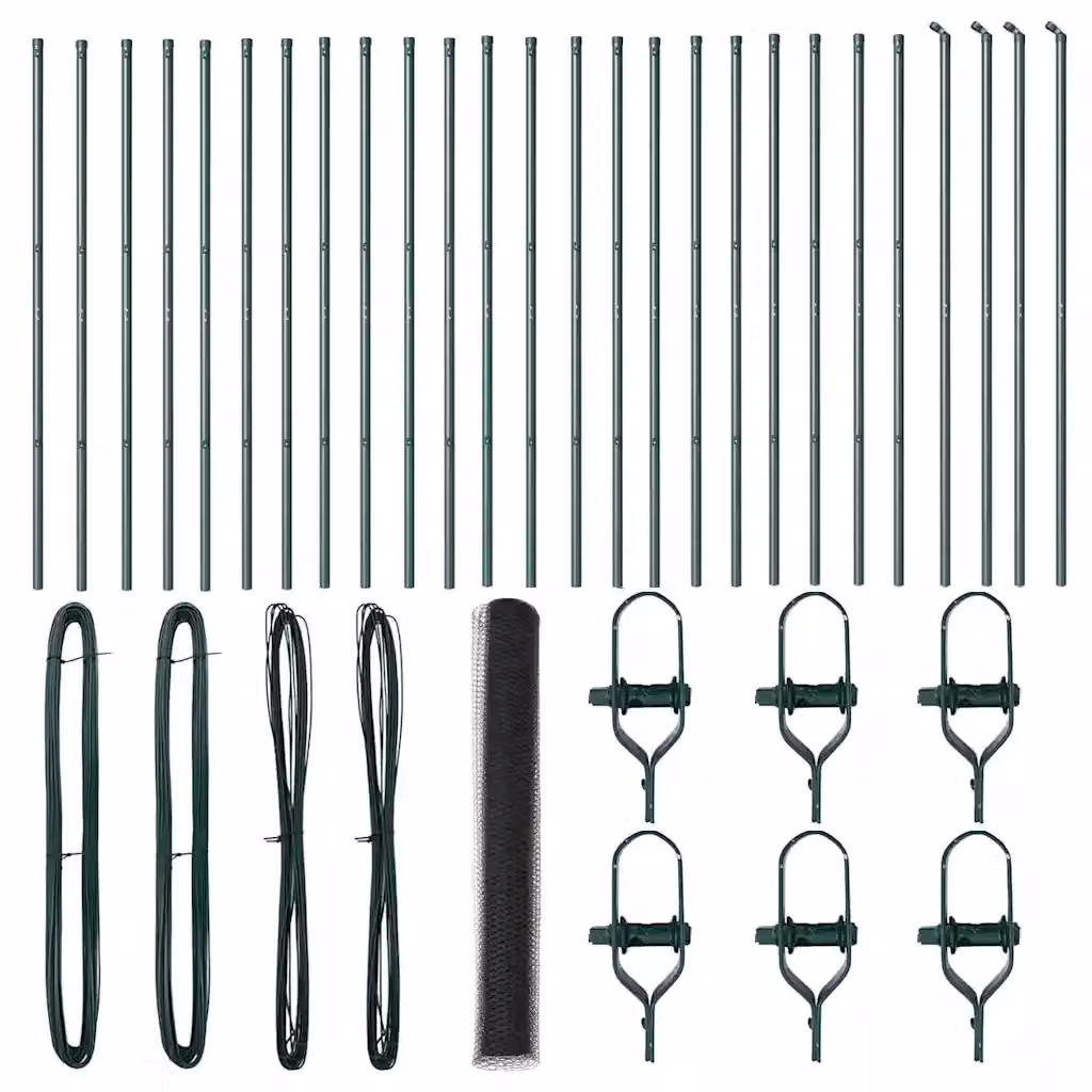 Recinzione esagonale vidaXL in acciaio rivestito in PVC grigio, L: 100 cm, H: 50 cm