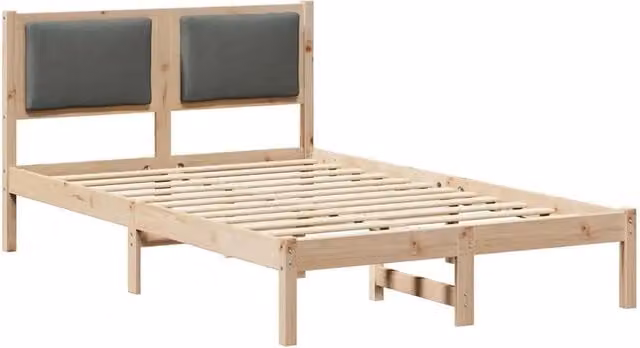 Letto matrimoniale in pino massello grigio con finitura lucida L/P/H: 120 x 200 x 85.5 cm – 1