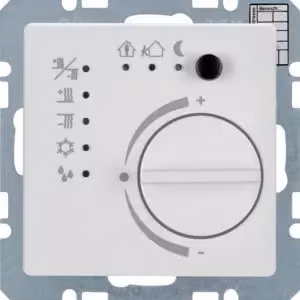 Berker 75441129 Termostato con interfaccia a pulsante, bianco polare, completo di Berker Q.1/Q.3