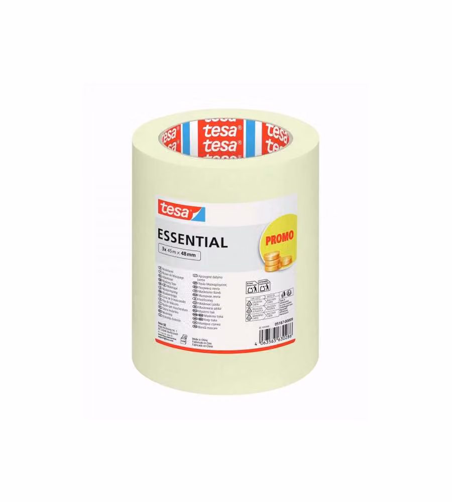 Tesa Nastro per Mascheratura Beige 3pz 45m x 48mm per Verniciatura