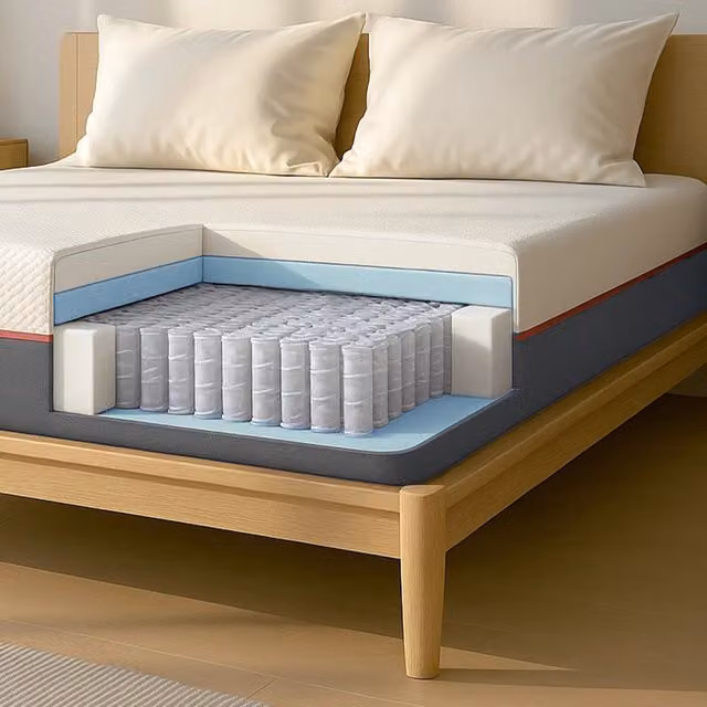 Materasso 135x190 cm Molle Insacchettate e Memory Foam | Altezza 30 cm | Ergonomico, Anallergico e Antibatterico | Made in Italy