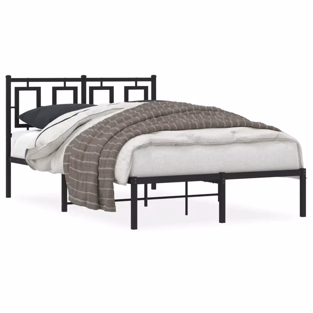 Letto con testiera in metallo nero vidaXL L/P/H: 120 x 200 cm – 2
