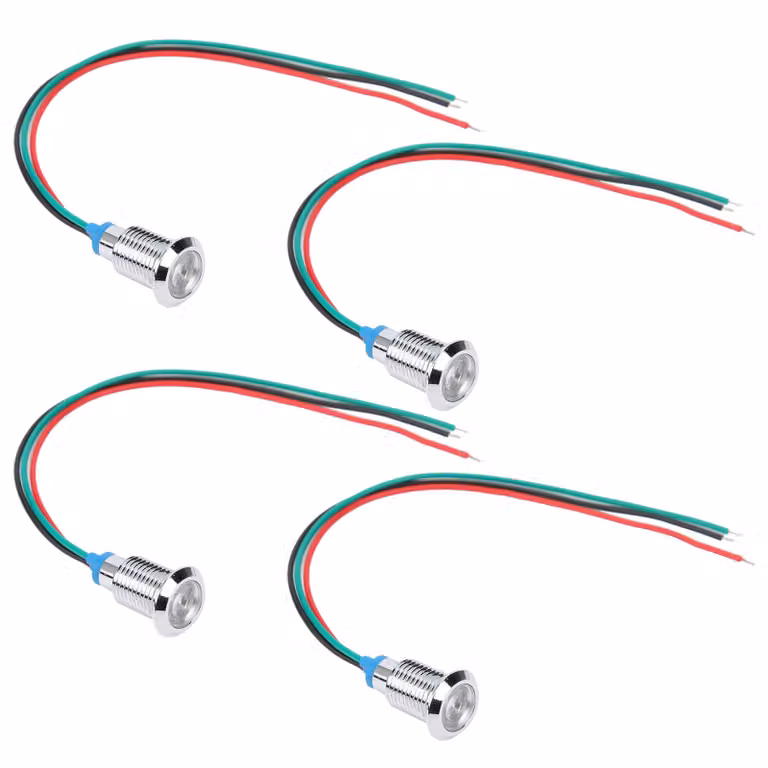 LED rotondi precablati, LED rotondi, LED rotondi impermeabili, LED a doppio colore, indicatore luminoso, Mini LED rotondi