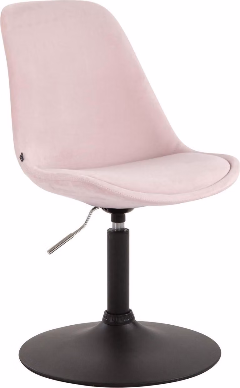 Sedia da pranzo in velluto - design - rossa - pieghevole e girevole a 360° | colore: rosa | colore base: nero