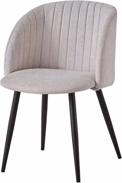 Set di 2 Poltrone Rhonda In Tessuto Beige Gambe Nere Dimensione 59 5x54 5x81 5 Cm