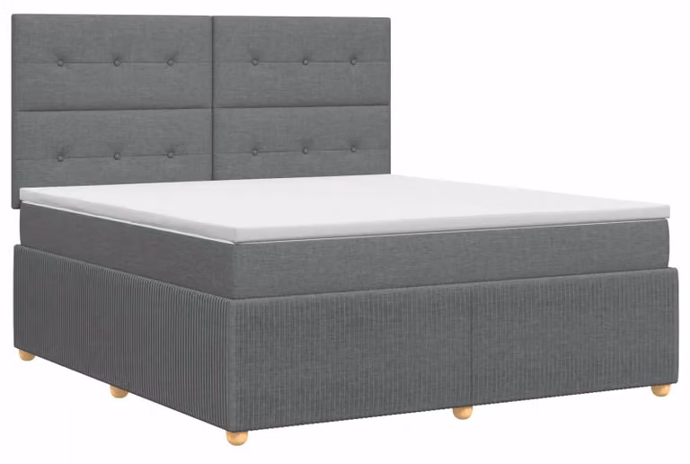 Letto a molle con materasso grigio scuro 160 x 200 cm in tessuto