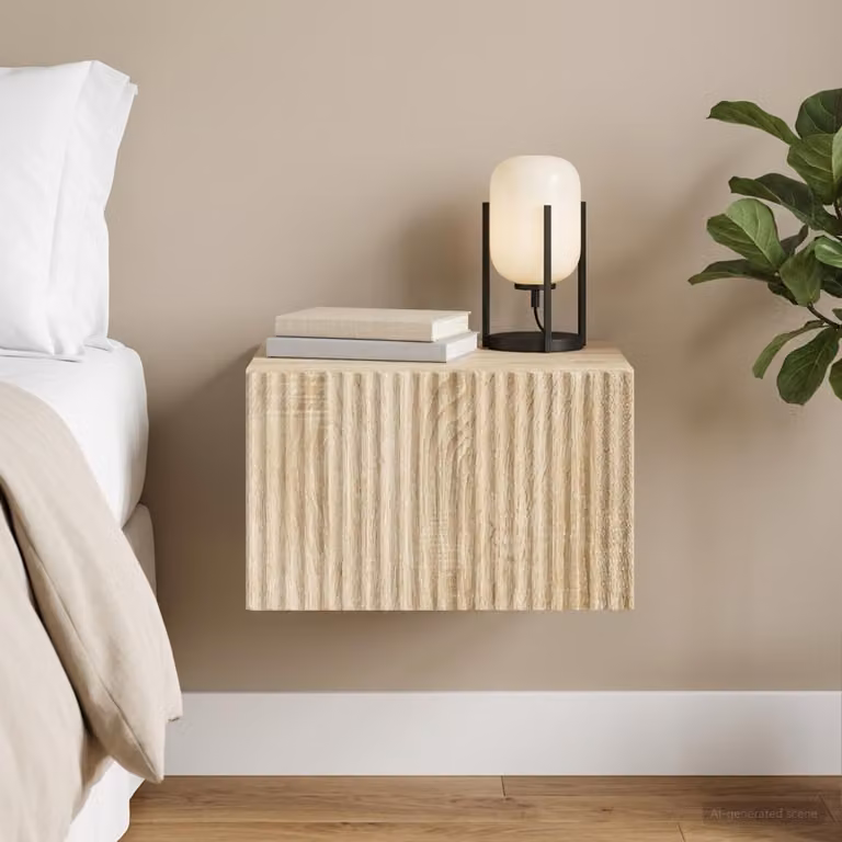 vidaXL Mobiletto da notte sospeso moderno Rovere Sonoma L: 33 cm, P: 34,5 cm, H: 20 cm