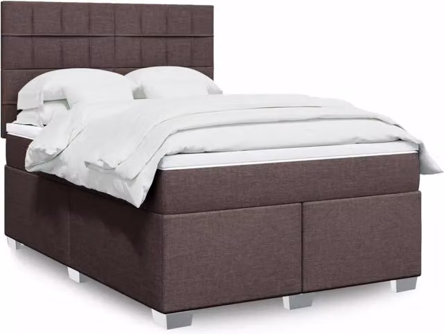 Letto Ibrido Moderno vidaXL con Materasso e Struttura in Legno di Pino, Colore Marrone e Bianco, L/P: 160 x 200 cm