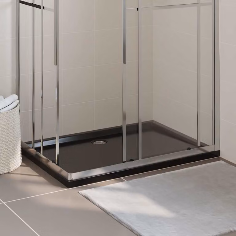Piatto doccia rettangolare vidaXL in ABS nero L: 110 cm, P: 80 cm