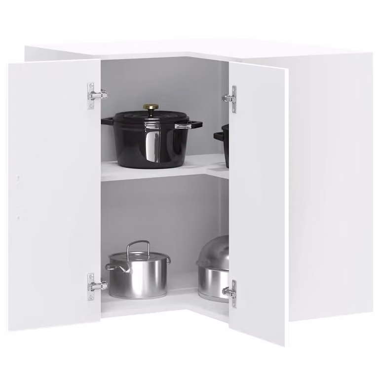 Pensile da cucina ad angolo moderno vidaXL in legno e MDF bianco opaco