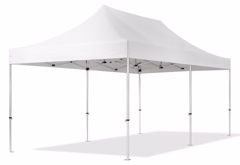 TOOLPORT 3x6m gazebo pieghevole PES, PROFESSIONAL alluminio, bianco