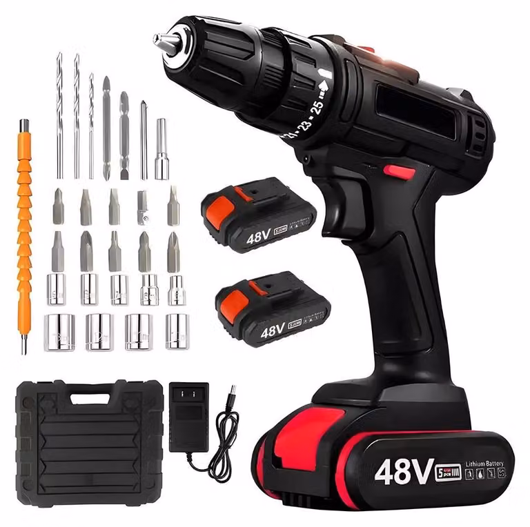 Trapano avvitatore a batteria - Trapano senza fili - 25+3 livelli di coppia - Martello elettrico - Senza batteria