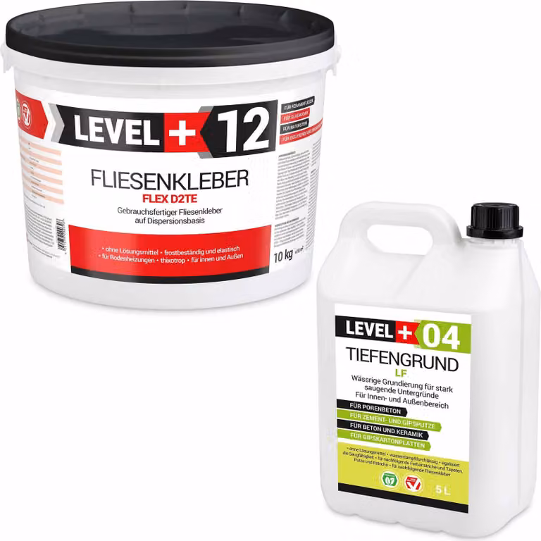 Colla flessibile pronta all'uso 10 kg + primer penetrante 5 L Colla flessibile bianca SET206