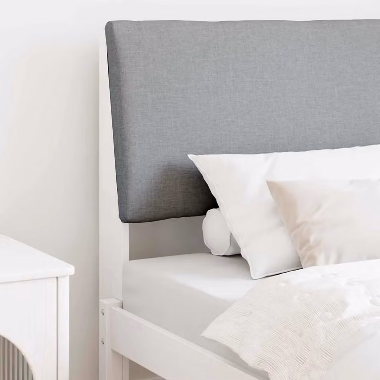 Testiera imbottita vidaXL in pino massello Grigio chiaro, Larghezza: 90 cm