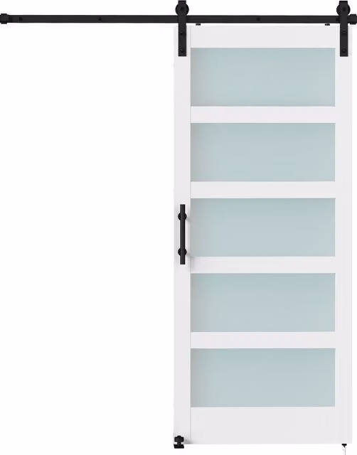 HOMCOM Porta Scorrevole con Kit e Pannelli in Vetro per Bagno, 91.4x213.4 cm, Bianco   Aosom Italy