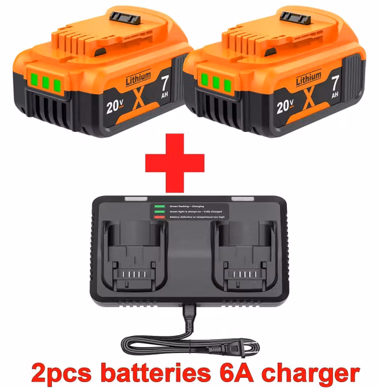 Batteria per utensili elettrici - 20V, compatibile con i modelli DCB200, DCB205, DCB206, DCB209, DCB606, DCB609, DCB182 - Batteria ad alta capacità da 7000mAh - Celle agli ioni di litio 18650 - Batteria di ricambio - Rosa