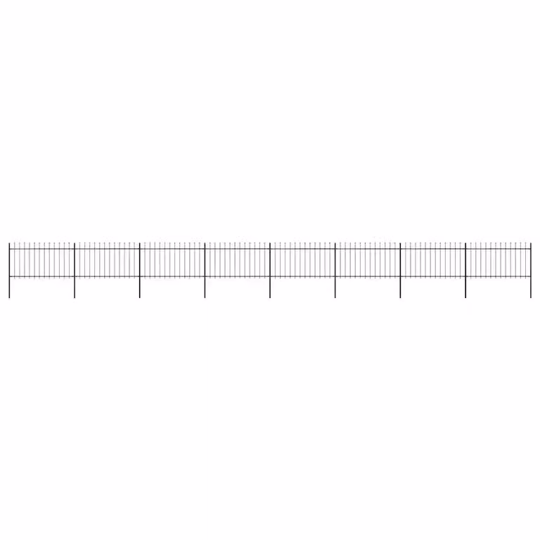 Recinzione da giardino vidaXL con punta a lancia in acciaio nero L: 1339 cm, H: 100 cm