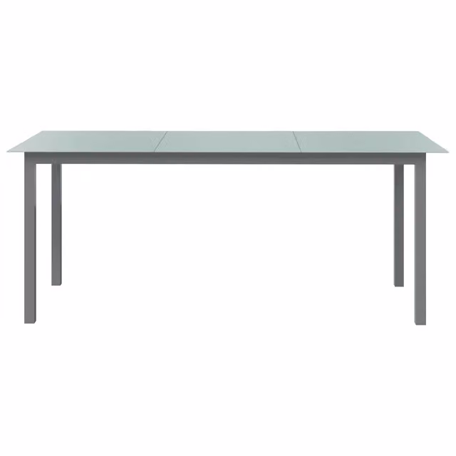 Tavolo da giardino rettangolare estensibile vidaXL in alluminio e vetro grigio L: 190 cm, P: 90 cm, H: 74 cm