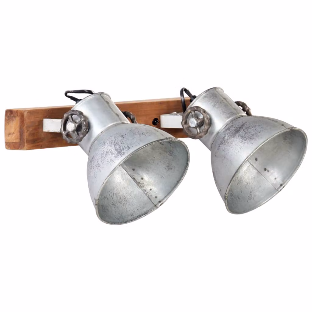 vidaXL Lampada da parete stile industriale argento 45x25 cm E27