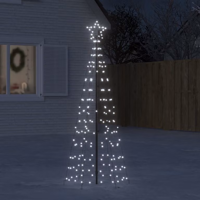 vidaXL Albero di Natale a LED con Punte 220 LED Bianco Freddo 180 cm