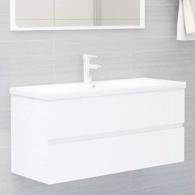 Mobile Bagno con Lavabo Integrato Bianco in Legno Multistrato 3071657
