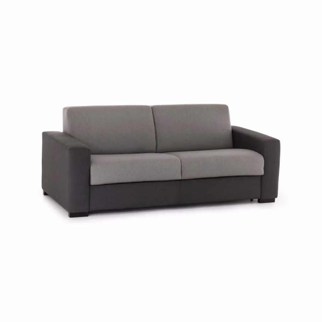 Divano a 3 posti Larimar TALAMO ITALIA, design moderno in tessuto con braccioli slim, Grigio e Antracite, L: 200 cm, P: 95 cm, H: 90 cm – 2