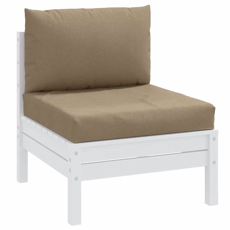 Set di 2 cuscini per pallet vidaXL in tessuto resistente ai raggi UV, colore beige e grigio, forma quadrata, L: 60 cm x L: 60 cm