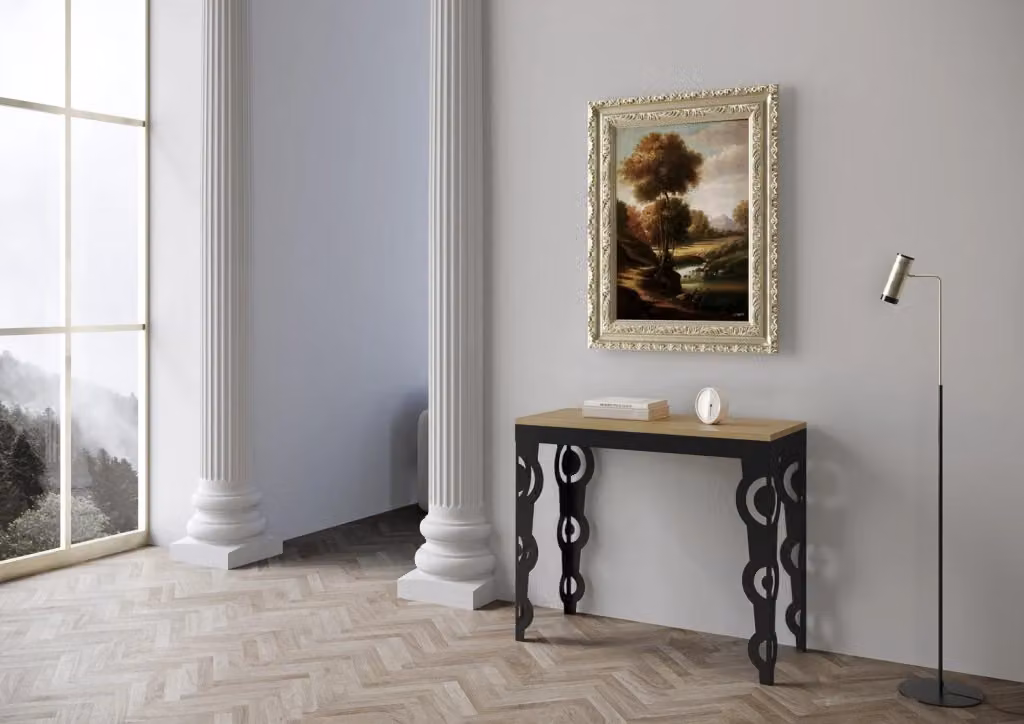Consolle Allungabile GIORDANOSHOP in Nobilitato Marrone L/P/H: 90-300 x 40 x 77 cm – 2