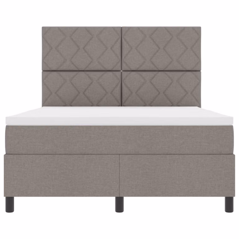 Letto a molle moderno vidaXL con strisce LED e porta USB, rivestimento in tessuto beige o grigio, L/P: 160 x 200 cm