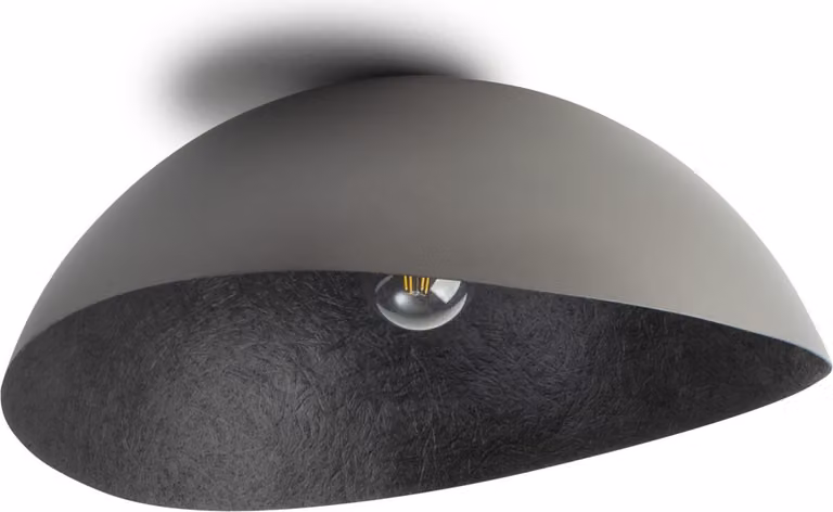 Lampada da soffitto decorativa argento-nero con paralume irregolare rotondo 33 cm Solaria 1xE27 15W Sigma Lighting