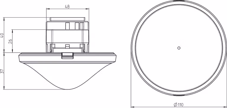 THEBEN AG Theben wei thePrema S360 Slave E UP WH Rilevatore di presenza a soffitto 2070630