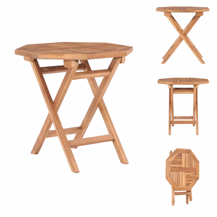 vidaXL Tavolo da giardino pieghevole 45x45x45 cm in legno massiccio di teak - Tavoli da giardino