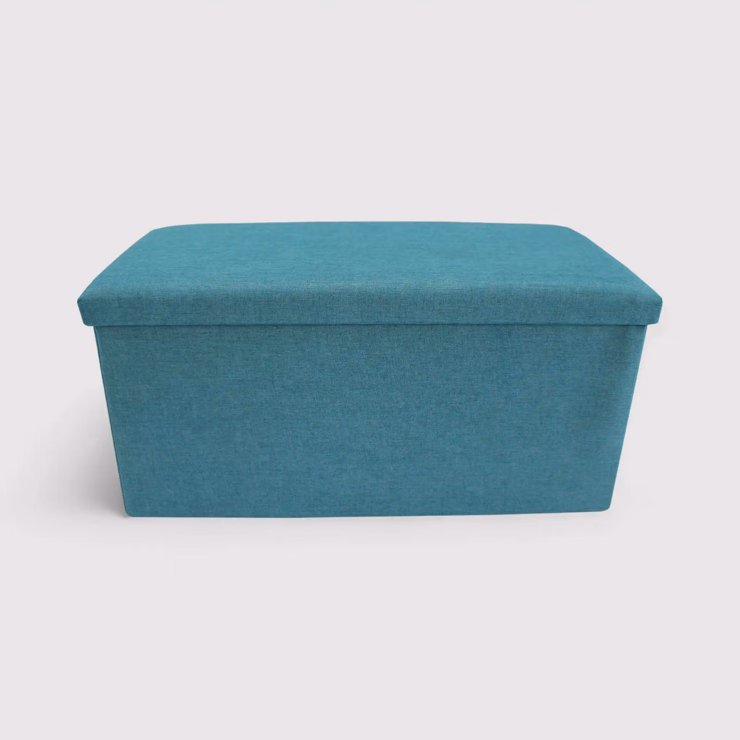 Eringio - Pouf portaoggetti rettangolare azzurro turchese