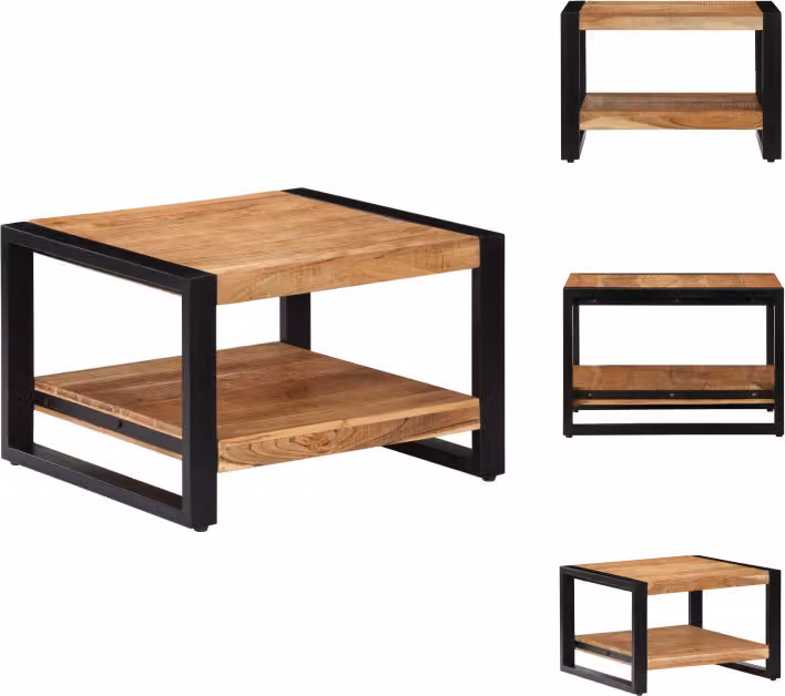 vidaXL Tavolino 60 x 60 x 40 cm in legno massiccio di acacia - Tavolini da caffè