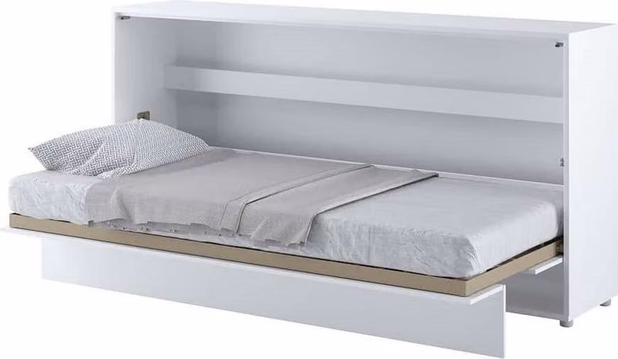 Letto a parete Armadio letto BED CONCEPT BC-06 Orizzontale 90x200 BIANCO MATT Letto a scomparsa a parete, letto a scomparsa per armadio, armadio con letto a scomparsa integrato, letto funzionale con rete a doghe