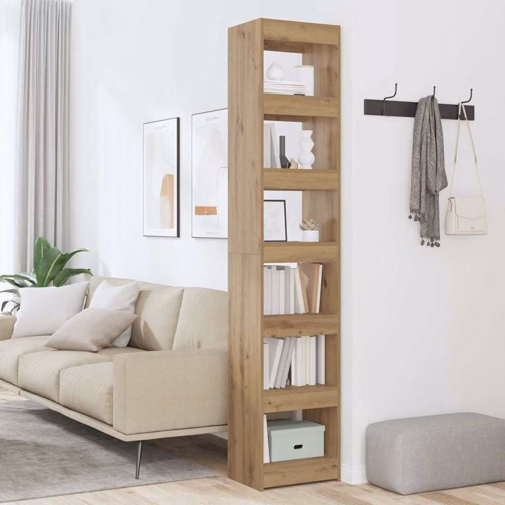 Libreria Divisorio Moderno vidaXL in Legno e MDF Marrone L: 40 cm, P: 30 cm, H: 198 cm