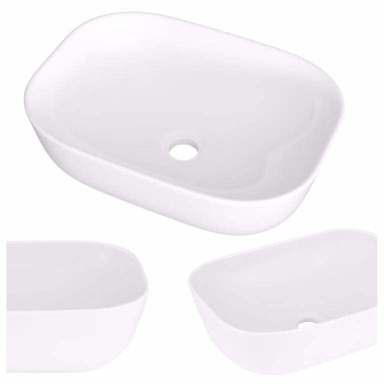 Granitan - Lavabo da appoggio - Bianco - ovale - Lavabo - MERCA