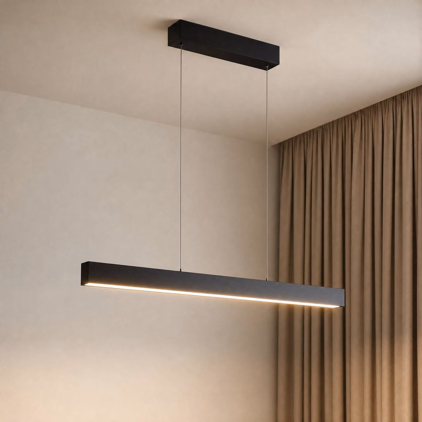 Lucande Lampada LED a sospensione Smart Mylosh, nera, CCT, Tuya Mylosh Lucande, dimmerabile, Nero, Soggiorno / Sala da pranzo, Alluminio, Moderno